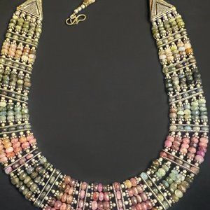 Afghan jewelry necklace and bracelet set